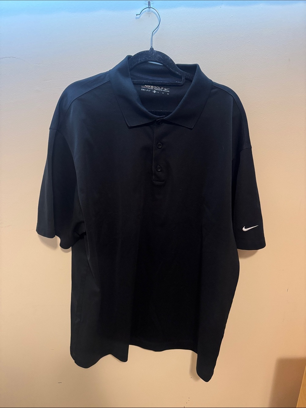 Nike Black Short-Sleeve Polo with Swoosh